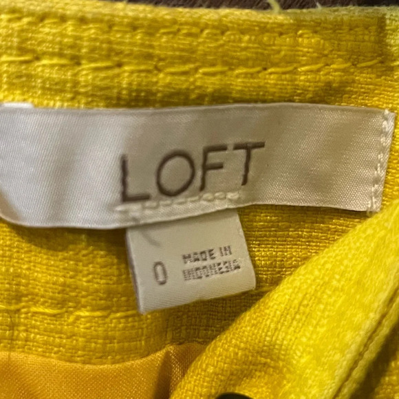 Loft Womens yellow button‎ skirt size 0 - Picture 2 of 3
